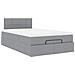 Pouf Letto con Materasso Grigio Chiaro 120x190 cm in Tessuto - Foto miniatura 6