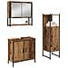 Set di mobili da bagno 3 pezzi in legno vecchio e legno ingegnerizzato - Foto miniatura 3