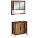 Set di mobili da bagno 3 pezzi in legno vecchio e legno ingegnerizzato - Foto miniatura 6