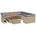 Set Divano da Giardino con cuscino 13 pcs beige e grigio chiaro - Foto miniatura 1