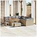Set Divano da Giardino con cuscino 13 pcs beige e grigio chiaro - Foto miniatura 2
