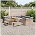 Set Divano da Giardino con cuscino 13 pcs beige e grigio chiaro - Foto miniatura 3