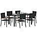 Set da Pranzo per Giardino 7 pcs Nero 150 x 90 x 75 cm - Foto miniatura 3