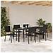 Set da Pranzo per Giardino 7 pcs Nero 150 x 90 x 75 cm - Foto miniatura 4