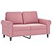 Divano a 2 Posti con Cuscini Rosa 120 cm in Velluto - Foto miniatura 4
