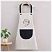 Grembiule Da Cucina Impermeabile In Pvc Bianco Senza Maniche Con Tasca Nera E Design Coniglietto - Foto miniatura 2