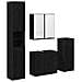 Set di mobili per il bagno 4 pcs Rovere Nero Legno multistrato - Foto miniatura 1