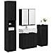 Set di mobili per il bagno 4 pcs Rovere Nero Legno multistrato - Foto miniatura 3