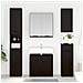 Set di mobili per il bagno 4 pcs Rovere Nero Legno multistrato - Foto miniatura 4