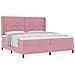 Letto a molle con materasso Rosa 200 x 200 cm Velluto - Foto miniatura 1