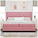Letto a molle con materasso Rosa 200 x 200 cm Velluto - Foto miniatura 3