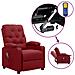 Poltrona Alzapersona Massaggio Reclinabile Rosso Vino Tessuto - Foto miniatura 1