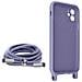 Cover Semirigida Per Iphone 11 Cordino Nylon 80 Cm Viola Chiaro - Foto miniatura 5