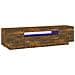 Mobile Porta TV con Luci LED Rovere Fumo 160x35x40 cm - Foto miniatura 1