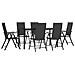 Set Da Pranzo Da Giardino 7 Pz Nero In Polyrattan - Foto miniatura 3