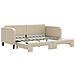 Divano Letto Con Letto Estraibile Crema 90x200 Cm In Tessuto - Foto miniatura 2