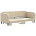 Divano Letto Con Letto Estraibile Crema 90x200 Cm In Tessuto - Foto miniatura 3