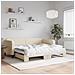 Divano Letto Con Letto Estraibile Crema 90x200 Cm In Tessuto - Foto miniatura 1