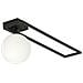 Lampada A Soffitto Imago - Nero, Bianco - Acciaio Verniciato A Polvere, Vetro - 50x21x18 Cm - Foto miniatura 6