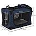 Borsa per Cani a 3 Ingressi con Cuscino e Sacche Portaoggetti, in Tessuto Oxford Blu e Metallo, 70x51x50 cm - Foto miniatura 3