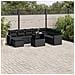 Set Divani Da Giardino 9 Pz Con Cuscini Nero In Polyrattan - Foto miniatura 10