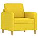 Poltrona con Poggiapiedi Giallo Chiaro 60 cm in Tessuto - Foto miniatura 4