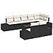Set di divani da giardino a 8 pezzi con cuscini Rattan Polyrattan marrone - Foto miniatura 1