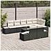 Set di divani da giardino a 8 pezzi con cuscini Rattan Polyrattan marrone - Foto miniatura 3