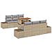 Set Divano da Giardino da 7 Pezzi con Cuscini Beige in Rattan Poliestere - Foto miniatura 1