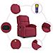 Poltrona Alzapersona Massaggio Reclinabile Rosso Vino Velluto - Foto miniatura 8