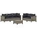 Set Divani da Giardino 6 pz con Cuscini in Polyrattan Grigio - Foto miniatura 3