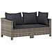 Set Divani da Giardino 6 pz con Cuscini in Polyrattan Grigio - Foto miniatura 5