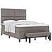 Letto con Box Spring con Materasso e Panchina Taupe 140x190 cm Tessuto - Foto miniatura 1