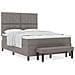 Letto con Box Spring con Materasso e Panchina Taupe 140x190 cm Tessuto - Foto miniatura 4