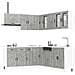 Set Mobili da Cucina 11 pz Porto Grigio Cemento in Truciolato - Foto miniatura 2