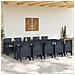 Set da Pranzo per Giardino 11 pcs Antracite Poly Rattan - Foto miniatura 3