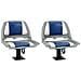 Set Sedile per Barca Pieghevole 4 pz Blu e Bianco 48x51x41 cm - Foto miniatura 1