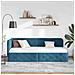 Cornice del letto ad angolo Blu 80 x 200 cm Velluto - Foto miniatura 4