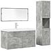 Set Mobili da Bagno 4 pz Grigio Cemento in Legno Multistrato - Foto miniatura 1