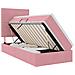 Letto con contenitore e materasso Rosa 100 x 200 cm Velluto - Foto miniatura 1