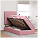 Letto con contenitore e materasso Rosa 100 x 200 cm Velluto - Foto miniatura 4