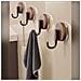 Ganci Con Ventosa Effetto Noce - Confezione Da 5, Abs, Blocco A Pressione, Montaggio Senza Fori Per Cucina Bagno Soggiorno White - Foto miniatura 2