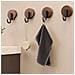 Ganci Con Ventosa Effetto Noce - Confezione Da 5, Abs, Blocco A Pressione, Montaggio Senza Fori Per Cucina Bagno Soggiorno White - Foto miniatura 5