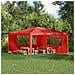 Parete per tenda da festa 2 pcs 400 x 195 cm Rosso PE e Acciaio - Foto miniatura 2