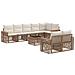 Set Divano da Giardino 9 pcs Beige e Bianco Crema polyrattan - Foto miniatura 1