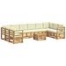 Set di divani da esterno 11 pcs Bianco e Crema Poliestere - Foto miniatura 1