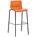 Sgabello Bar Hoover in Polipropilene I Sgabello Alto Design 4 Gambe in Metallo | Sedia Sgabello Impilabile con Schienale I Sgabello Bancone H 76 CM Arancione Base Nero - Foto miniatura 1