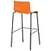 Sgabello Bar Hoover in Polipropilene I Sgabello Alto Design 4 Gambe in Metallo | Sedia Sgabello Impilabile con Schienale I Sgabello Bancone H 76 CM Arancione Base Nero - Foto miniatura 4