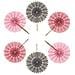 6 Ventilatori Di Carta - Rosa E Nero - Foto miniatura 1