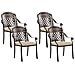 Set Di 4 Sedie Da Giardino Alluminio Marrone Scuro Manfria - Foto miniatura 1